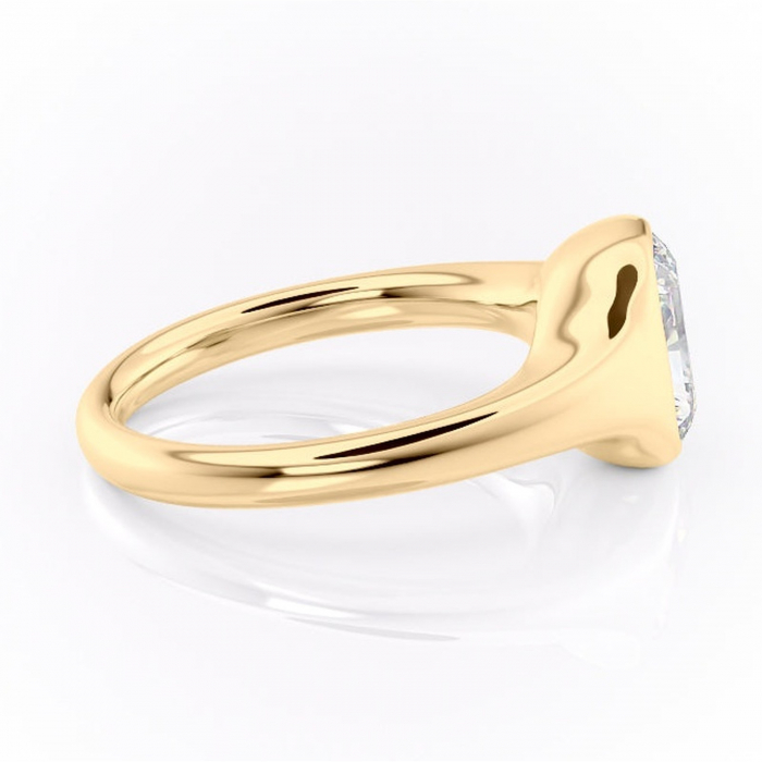 Inel de logodnă Avenelle din aur Galben 14kt cu moissanite tăietură radiantă – Montură închisă rafinată pentru solitar | Personalizează și configurează gratuit online [2]