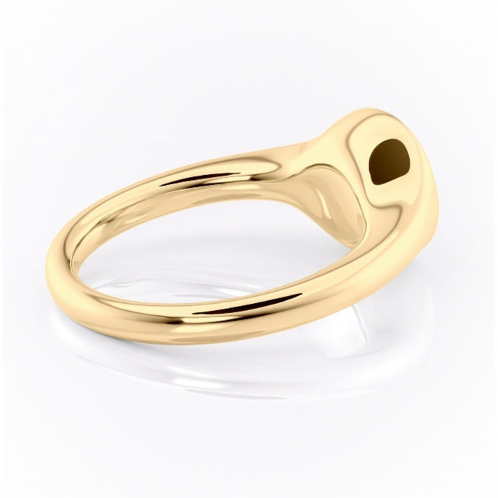 Inel de logodnă Avenelle din aur Galben 14kt cu moissanite tăietură rotundă – Montură închisă rafinată pentru solitar | Personalizează și configurează gratuit online [3]