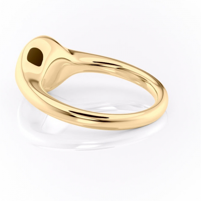 Inel de logodnă Avenelle din aur Galben 14kt cu moissanite tăietură rotundă – Montură închisă rafinată pentru solitar | Personalizează și configurează gratuit online [5]