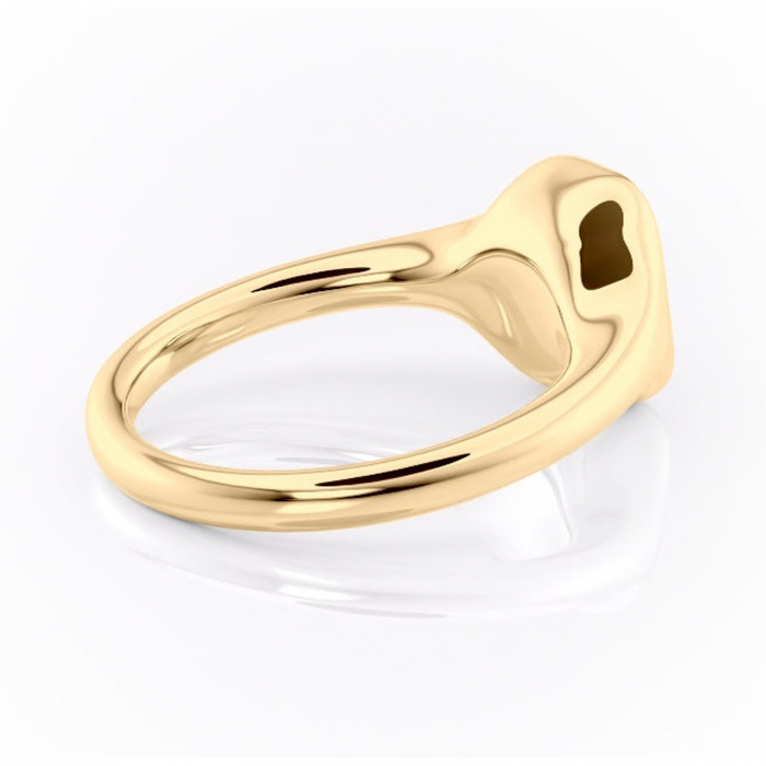 Inel de logodnă Avenelle din aur Galben 14kt cu moissanite tăietură smarald – Montură închisă rafinată pentru solitar | Personalizează și configurează gratuit online [3]