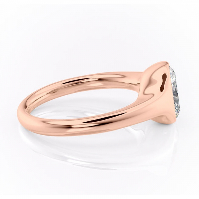 Inel de logodnă Avenelle din aur Rose 14kt cu moissanite tăietură asscher – Montură închisă rafinată pentru solitar | Personalizează și configurează gratuit online [2]