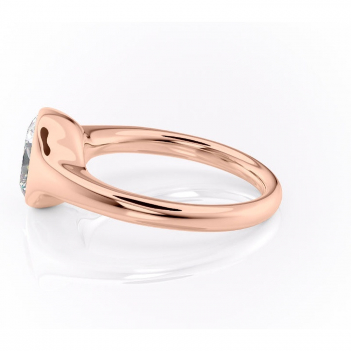 Inel de logodnă Avenelle din aur Rose 14kt cu moissanite tăietură asscher – Montură închisă rafinată pentru solitar | Personalizează și configurează gratuit online [6]