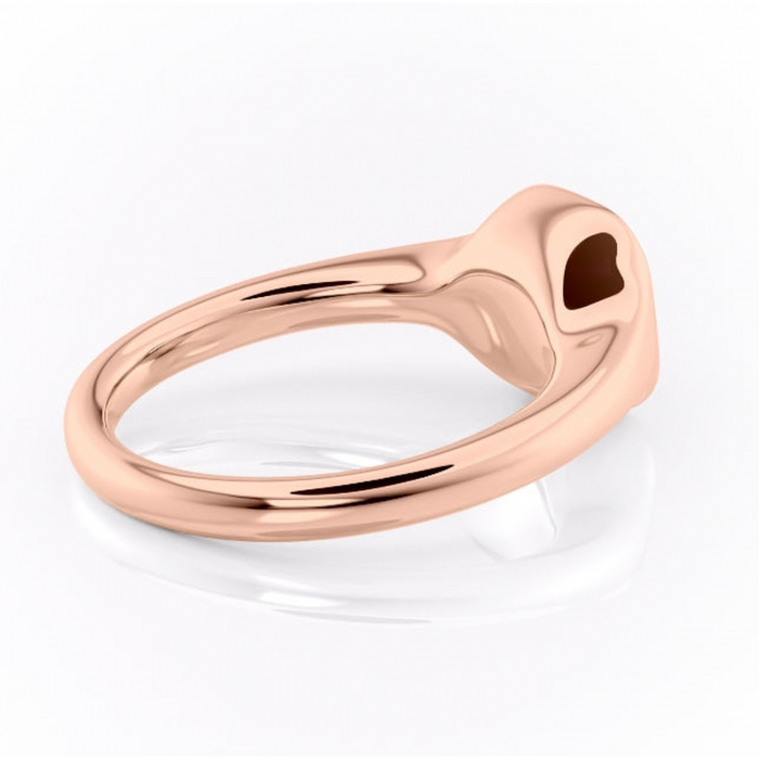 Inel de logodnă Avenelle din aur Rose 14kt cu moissanite tăietură asscher – Montură închisă rafinată pentru solitar | Personalizează și configurează gratuit online [3]