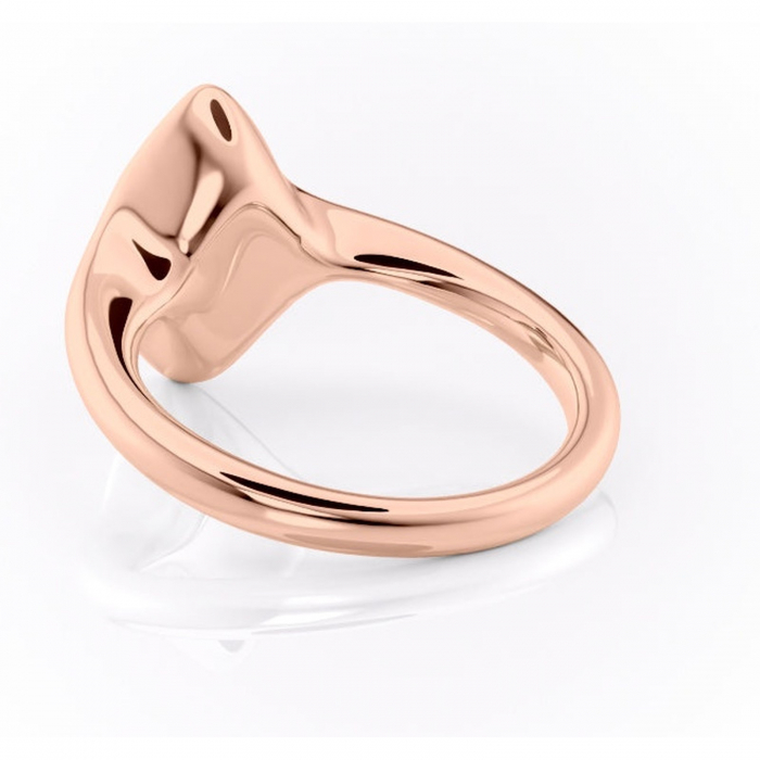 Inel de logodnă Avenelle din aur Rose 18kt cu moissanite tăietură marquise – Montură închisă rafinată pentru solitar | Personalizează și configurează gratuit online [4]