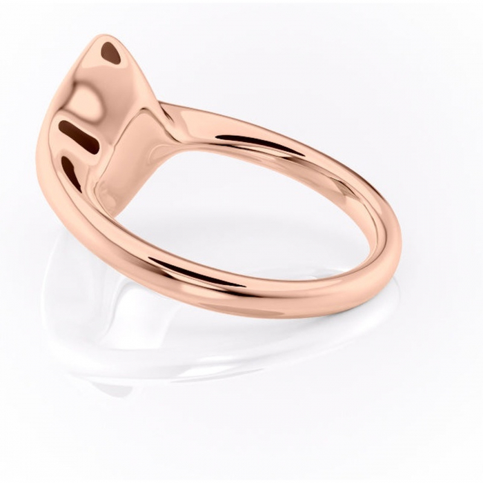 Inel de logodnă Avenelle din aur Rose 18kt cu moissanite tăietură marquise – Montură închisă rafinată pentru solitar | Personalizează și configurează gratuit online [5]