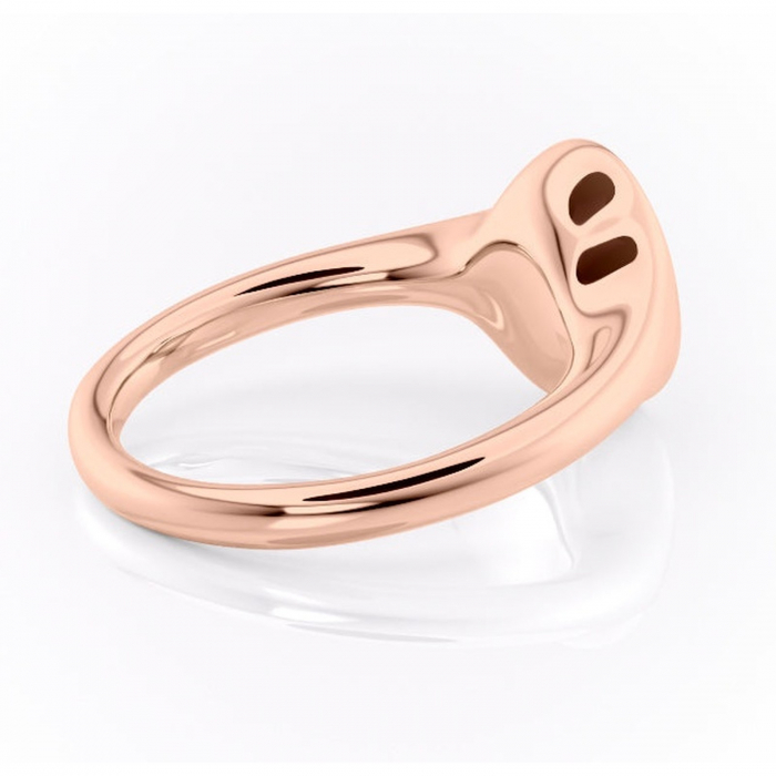 Inel de logodnă Avenelle din aur Rose 14kt cu moissanite tăietură ovală – Montură închisă rafinată pentru solitar | Personalizează și configurează gratuit online [3]