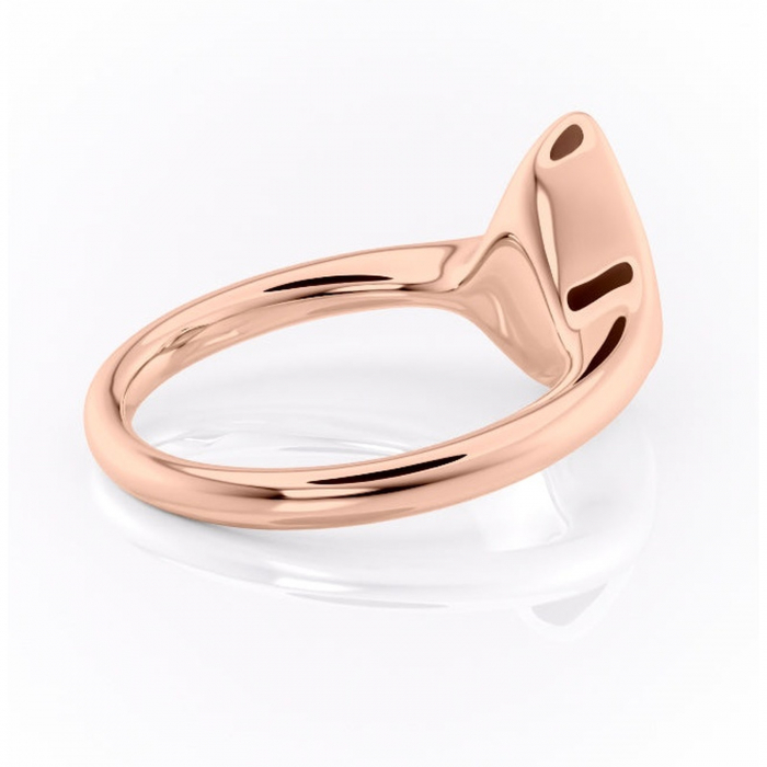 Inel de logodnă Avenelle din aur Rose 14kt cu moissanite tăietură pară – Montură închisă rafinată pentru solitar | Personalizează și configurează gratuit online [3]