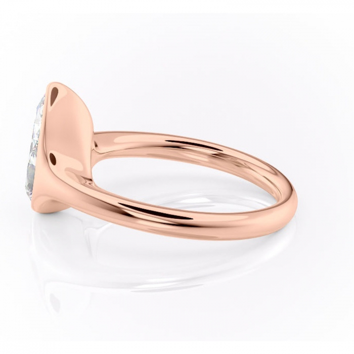 Inel de logodnă Avenelle din aur Rose 14kt cu moissanite tăietură pară – Montură închisă rafinată pentru solitar | Personalizează și configurează gratuit online [6]