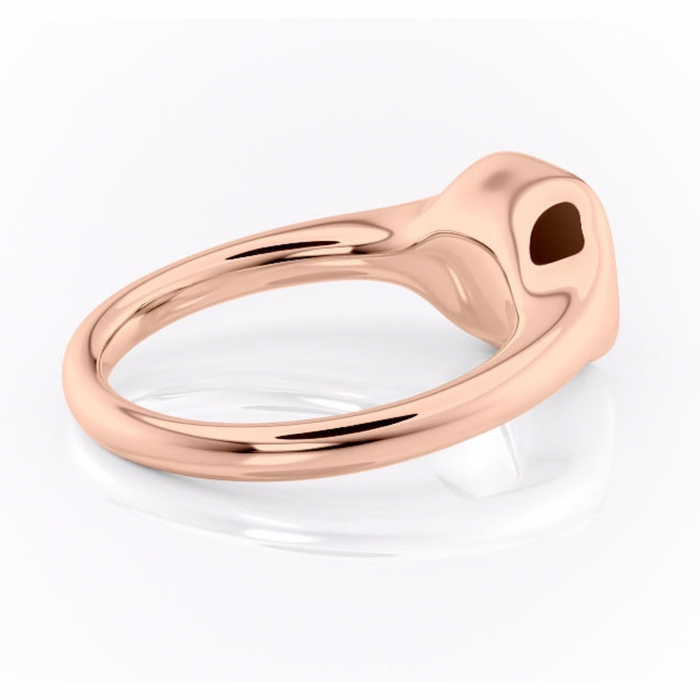 Inel de logodnă Avenelle din aur Rose 14kt cu moissanite tăietură pernă – Montură închisă rafinată pentru solitar | Personalizează și configurează gratuit online [3]