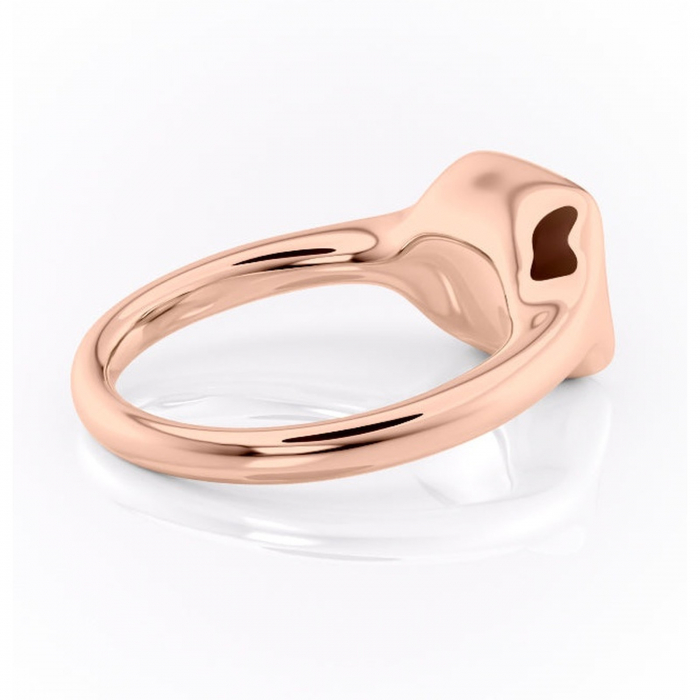 Inel de logodnă Avenelle din aur Rose 18kt cu moissanite tăietură princess – Montură închisă rafinată pentru solitar | Personalizează și configurează gratuit online [3]