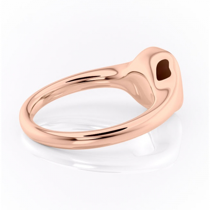 Inel de logodnă Avenelle din aur Rose 18kt cu moissanite tăietură radiantă – Montură închisă rafinată pentru solitar | Personalizează și configurează gratuit online [3]