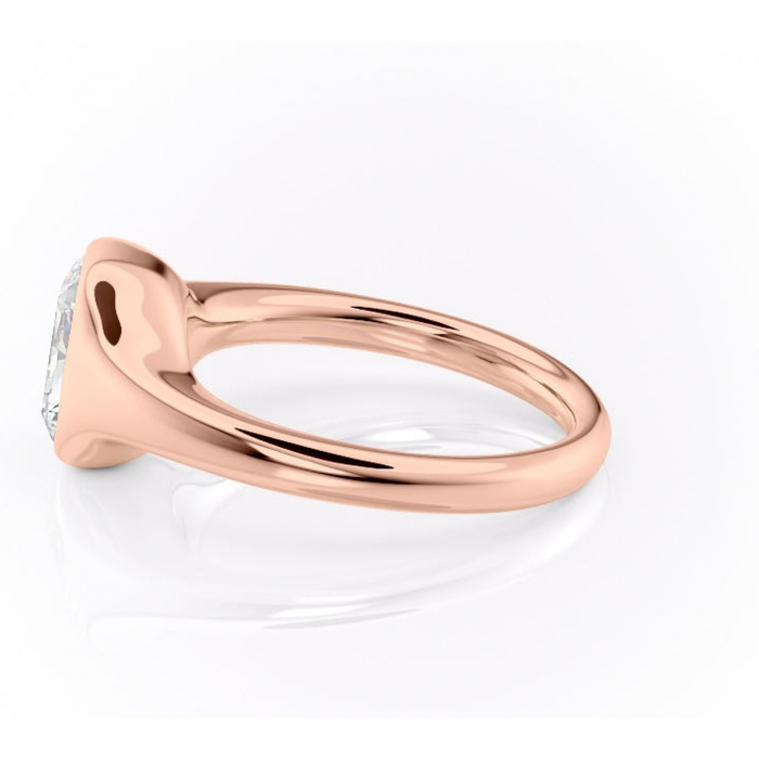 Inel de logodnă Avenelle din aur Rose 18kt cu moissanite tăietură radiantă – Montură închisă rafinată pentru solitar | Personalizează și configurează gratuit online [6]