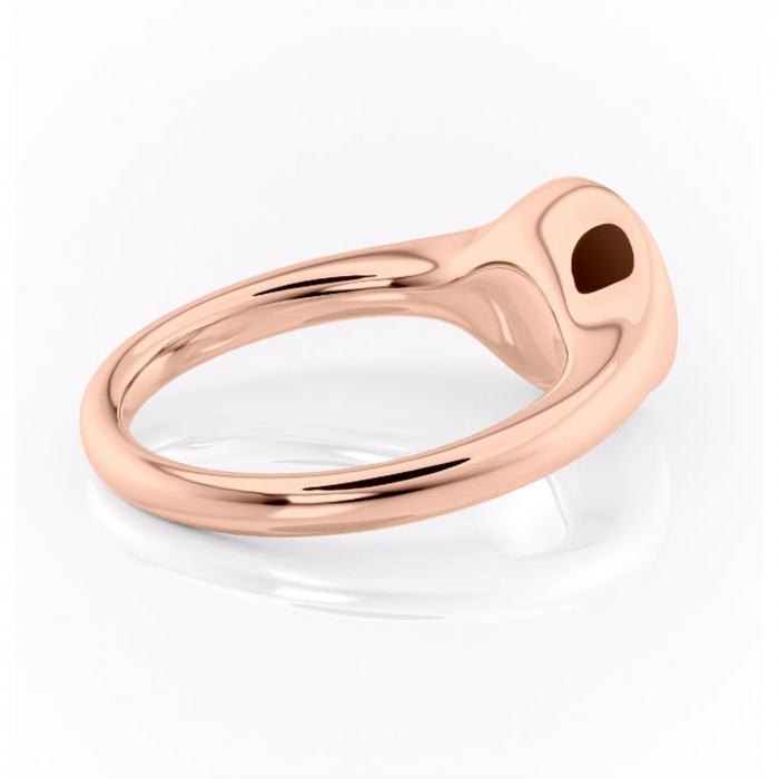 Inel de logodnă Avenelle din aur Rose 14kt cu moissanite tăietură rotundă – Montură închisă rafinată pentru solitar | Personalizează și configurează gratuit online [3]