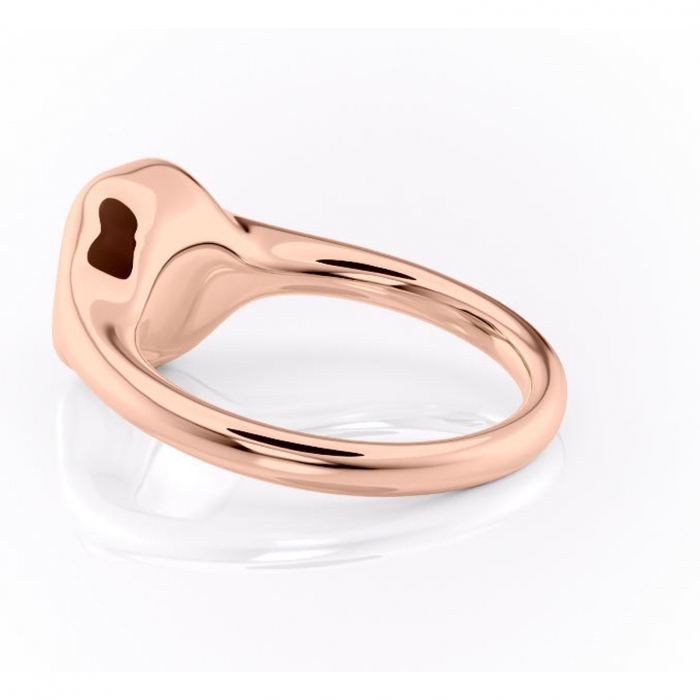 Inel de logodnă Avenelle din aur Rose 14kt cu moissanite tăietură smarald – Montură închisă rafinată pentru solitar | Personalizează și configurează gratuit online [5]