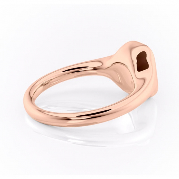 Inel de logodnă Avenelle din aur Rose 14kt cu moissanite tăietură smarald – Montură închisă rafinată pentru solitar | Personalizează și configurează gratuit online [3]