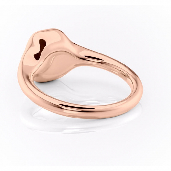 Inel de logodnă Avenelle din aur Rose 14kt cu moissanite tăietură smarald – Montură închisă rafinată pentru solitar | Personalizează și configurează gratuit online [4]