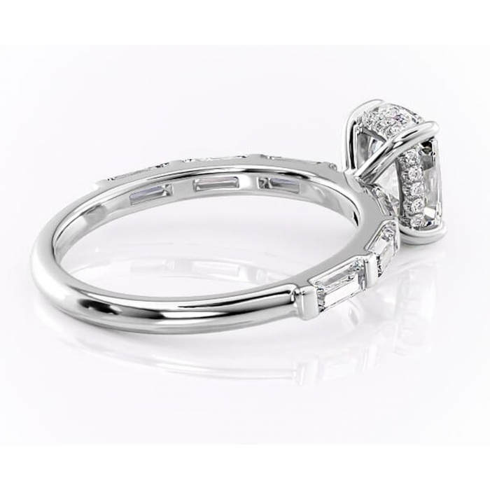 Inel de logodnă Beatrice din aur Alb 14kt cu moissanite tăietură asscher – Montură cu canal rafinată pentru profil înalt | Personalizează și configurează gratuit online [3]