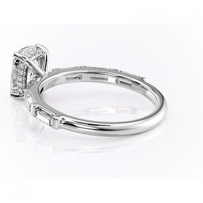 Inel de logodnă Beatrice din aur Alb 14kt cu moissanite tăietură asscher – Montură cu canal rafinată pentru profil înalt | Personalizează și configurează gratuit online [5]