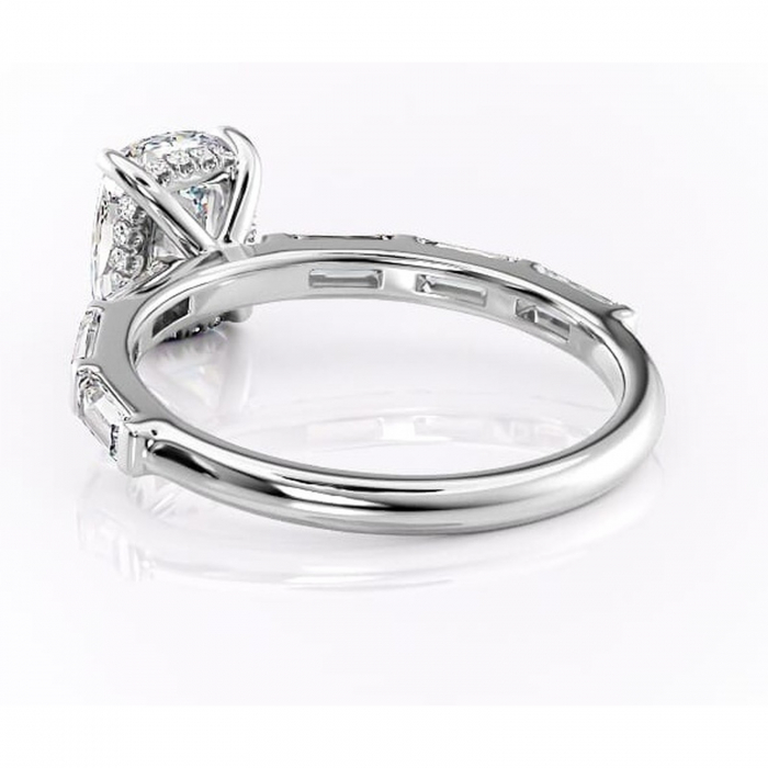 Inel de logodnă Beatrice din aur Alb 14kt cu moissanite tăietură asscher – Montură cu canal rafinată pentru profil înalt | Personalizează și configurează gratuit online [4]