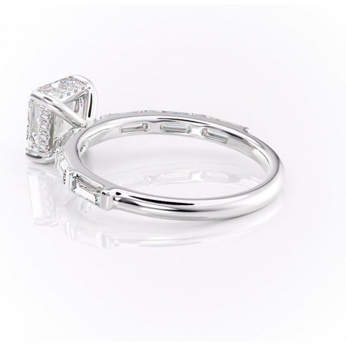 Inel de logodnă Beatrice din aur Alb 14kt cu moissanite tăietură asscher – Montură cu canal rafinată pentru profil înalt | Personalizează și configurează gratuit online [5]