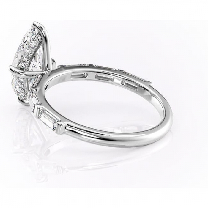 Inel de logodnă Beatrice din aur Alb 14kt cu moissanite tăietură marquise – Montură cu canal rafinată pentru profil înalt | Personalizează și configurează gratuit online [5]