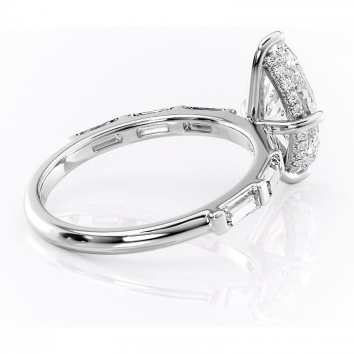 Inel de logodnă Beatrice din aur Alb 14kt cu moissanite tăietură marquise – Montură cu canal rafinată pentru profil înalt | Personalizează și configurează gratuit online [3]