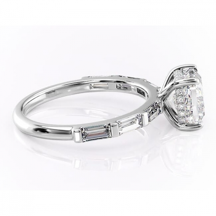 Inel de logodnă Beatrice din aur Alb 14kt cu moissanite tăietură pernă – Montură cu canal rafinată pentru profil înalt | Personalizează și configurează gratuit online [2]