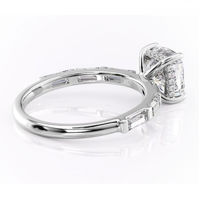 Inel de logodnă Beatrice din aur Alb 14kt cu moissanite tăietură pernă – Montură cu canal rafinată pentru profil înalt | Personalizează și configurează gratuit online [3]