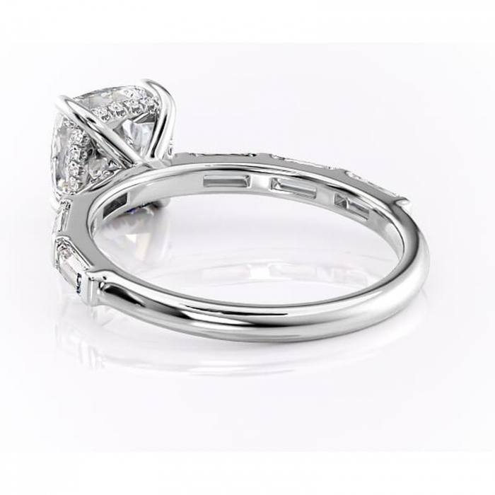 Inel de logodnă Beatrice din aur Alb 14kt cu moissanite tăietură pernă – Montură cu canal rafinată pentru profil înalt | Personalizează și configurează gratuit online [4]