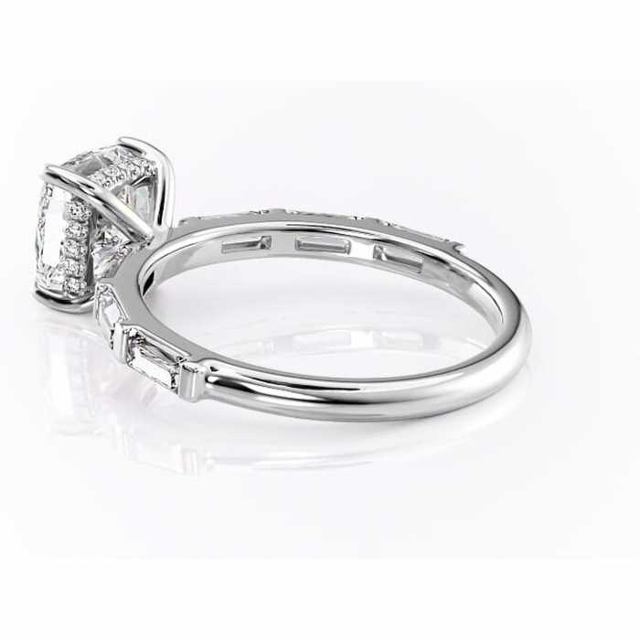 Inel de logodnă Beatrice din aur Alb 14kt cu moissanite tăietură pernă – Montură cu canal rafinată pentru profil înalt | Personalizează și configurează gratuit online [5]