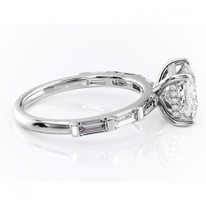 Inel de logodnă Beatrice din aur Alb 14kt cu moissanite tăietură princess – Montură cu canal rafinată pentru profil înalt | Personalizează și configurează gratuit online [2]