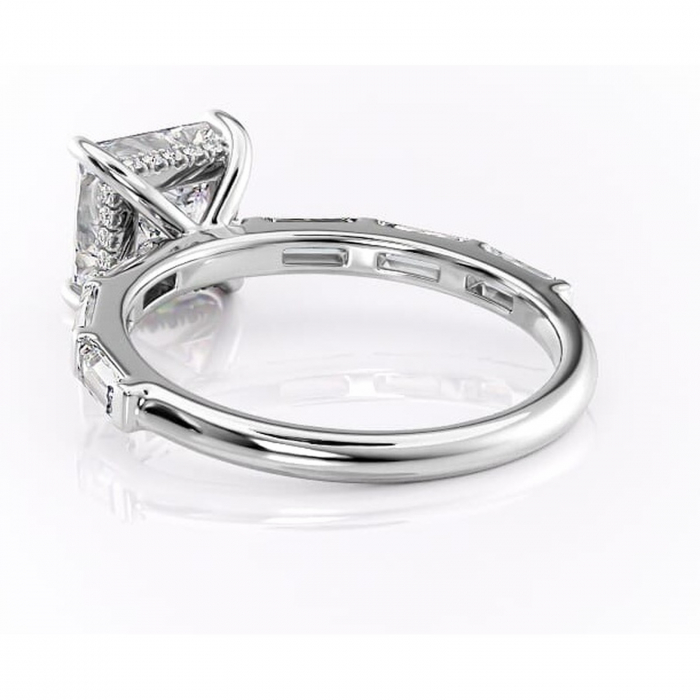 Inel de logodnă Beatrice din aur Alb 14kt cu moissanite tăietură princess – Montură cu canal rafinată pentru profil înalt | Personalizează și configurează gratuit online [4]