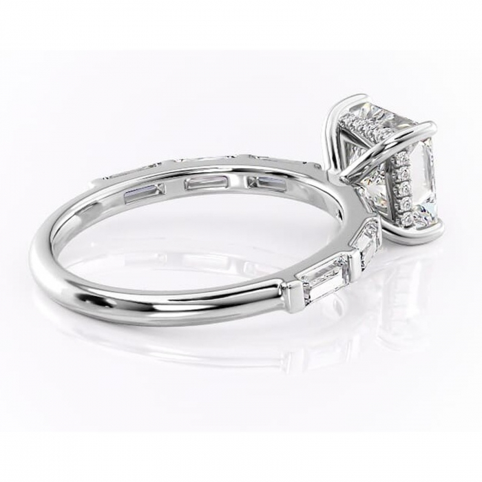 Inel de logodnă Beatrice din aur Alb 14kt cu moissanite tăietură princess – Montură cu canal rafinată pentru profil înalt | Personalizează și configurează gratuit online [3]