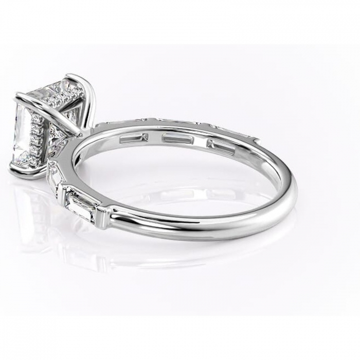 Inel de logodnă Beatrice din aur Alb 14kt cu moissanite tăietură princess – Montură cu canal rafinată pentru profil înalt | Personalizează și configurează gratuit online [5]