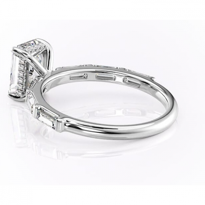 Inel de logodnă Beatrice din aur Alb 14kt cu moissanite tăietură radiantă – Montură cu canal rafinată pentru profil înalt | Personalizează și configurează gratuit online [5]