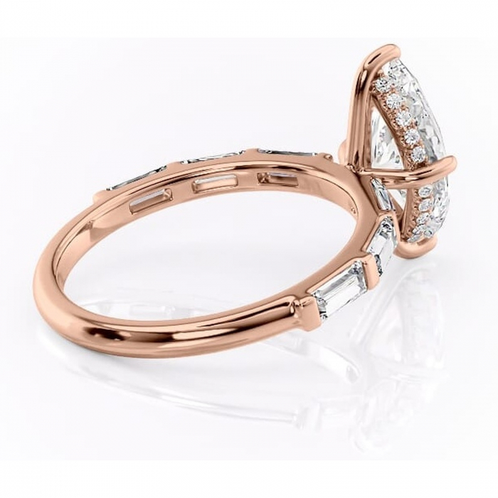 Inel de logodnă Beatrice din aur Rose 14kt cu moissanite tăietură marquise – Montură cu canal rafinată pentru profil înalt | Personalizează și configurează gratuit online [3]
