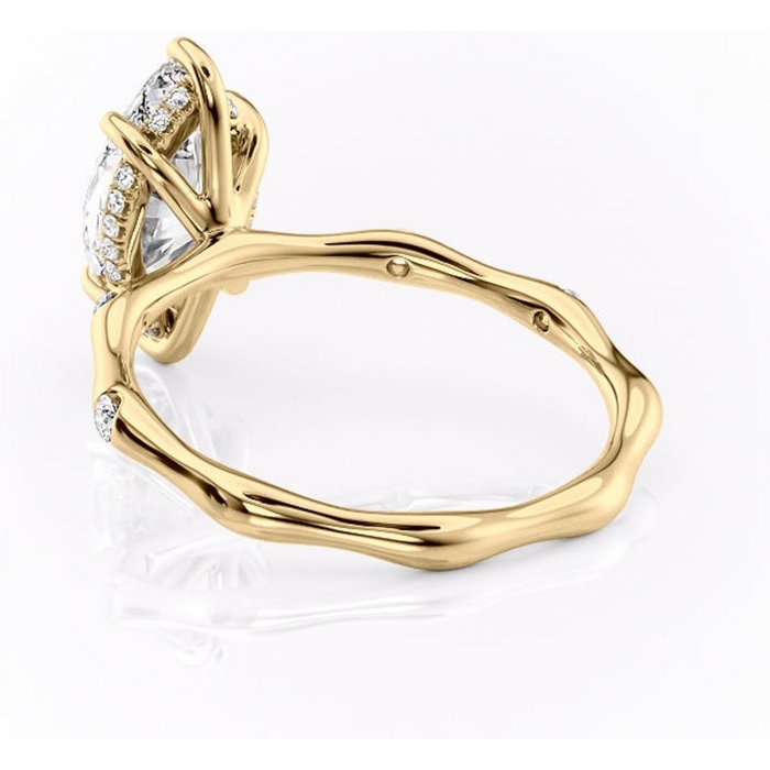 Inel de logodnă Bijou din aur Galben 14kt cu moissanite tăietură marquise – Pietre laterale rafinată pentru profil înalt | Personalizează și configurează gratuit online [4]