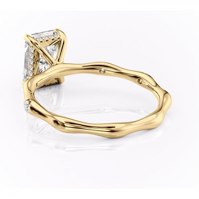 Inel de logodnă Bijou din aur Galben 18kt cu moissanite tăietură radiantă – Pietre laterale rafinată pentru profil înalt | Personalizează și configurează gratuit online [4]