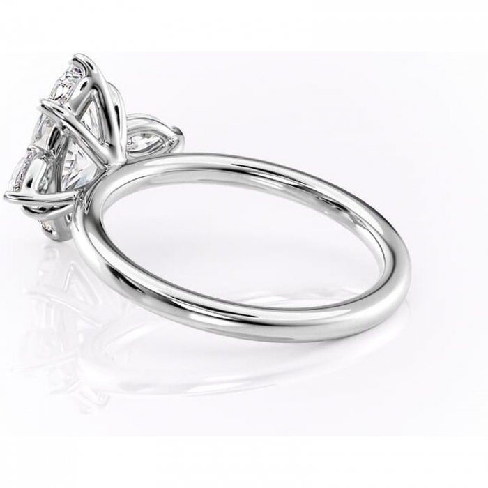Inel de logodnă Blanche din aur Alb 14kt cu moissanite tăietură marquise – Montură cu trei pietre rafinată pentru profil înalt | Personalizează și configurează gratuit online [5]
