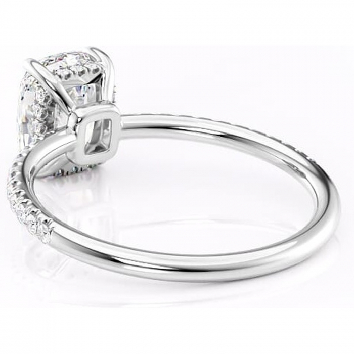 Inel de logodnă Brielle din aur Alb 14kt cu moissanite tăietură pernă – Montură Kamellie joasă rafinată pentru profil jos | Personalizează și configurează gratuit online [4]