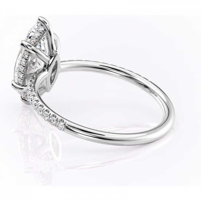 Inel de logodnă Brielle din aur Alb 14kt cu moissanite tăietură marquise – Montură Kamellie joasă rafinată pentru profil jos | Personalizează și configurează gratuit online [5]