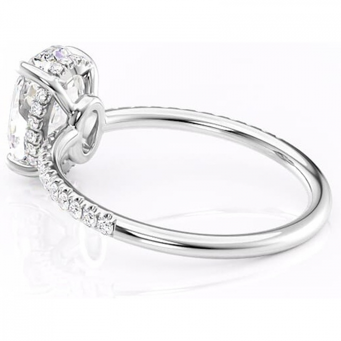 Inel de logodnă Brielle din aur Alb 14kt cu moissanite tăietură ovală – Montură Kamellie joasă rafinată pentru profil jos | Personalizează și configurează gratuit online [5]