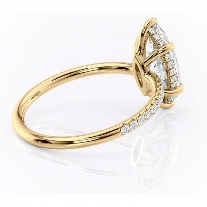 Inel de logodnă Brielle din aur Galben 14kt cu moissanite tăietură marquise – Montură Kamellie joasă rafinată pentru profil jos | Personalizează și configurează gratuit online [3]