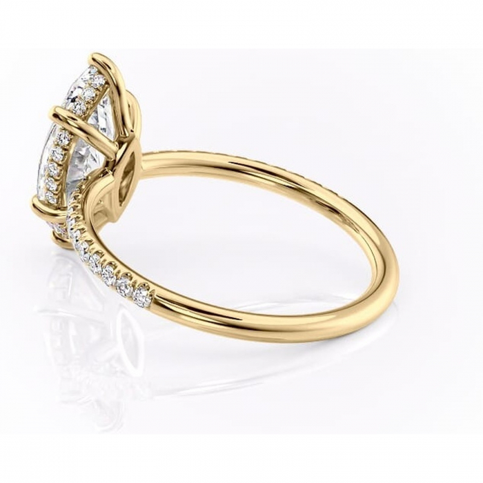Inel de logodnă Brielle din aur Galben 14kt cu moissanite tăietură marquise – Montură Kamellie joasă rafinată pentru profil jos | Personalizează și configurează gratuit online [5]