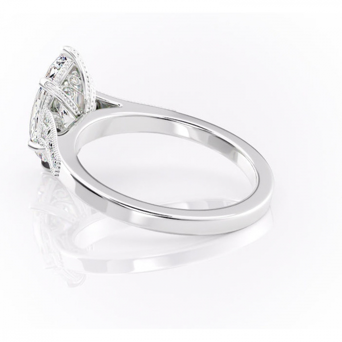 Inel de logodnă Caelia din aur Alb 14kt cu moissanite tăietură marquise – Pietre laterale rafinată pentru profil înalt | Personalizează și configurează gratuit online [5]