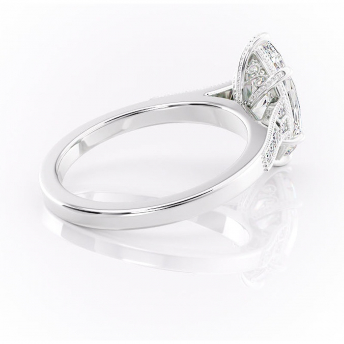 Inel de logodnă Caelia din aur Alb 14kt cu moissanite tăietură marquise – Pietre laterale rafinată pentru profil înalt | Personalizează și configurează gratuit online [3]