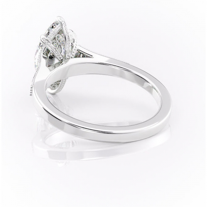 Inel de logodnă Caelia din aur Alb 14kt cu moissanite tăietură marquise – Pietre laterale rafinată pentru profil înalt | Personalizează și configurează gratuit online [4]