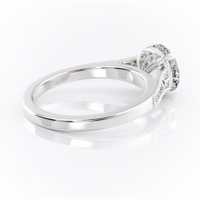 Inel de logodnă Caelia din aur Alb 14kt cu moissanite tăietură rotundă – Pietre laterale rafinată pentru profil înalt | Personalizează și configurează gratuit online [3]