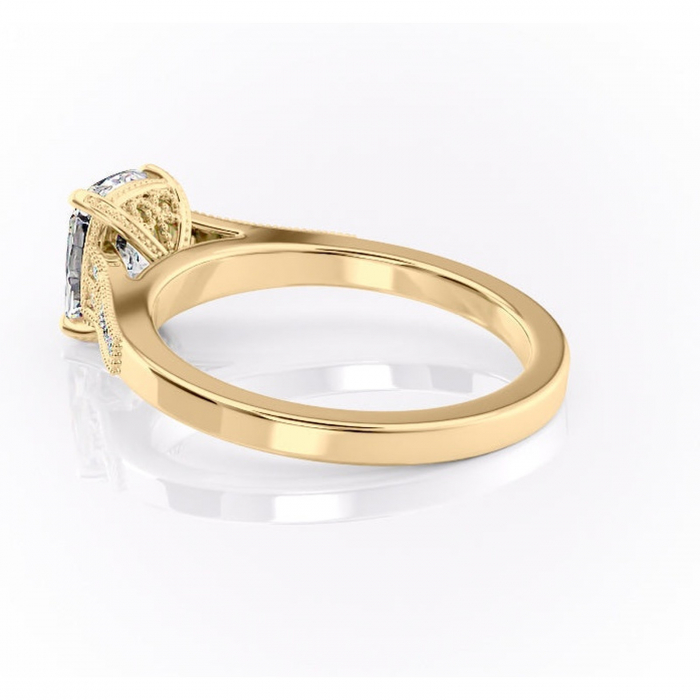 Inel de logodnă Caelia din aur Galben 14kt cu moissanite tăietură asscher – Pietre laterale rafinată pentru profil înalt | Personalizează și configurează gratuit online [5]