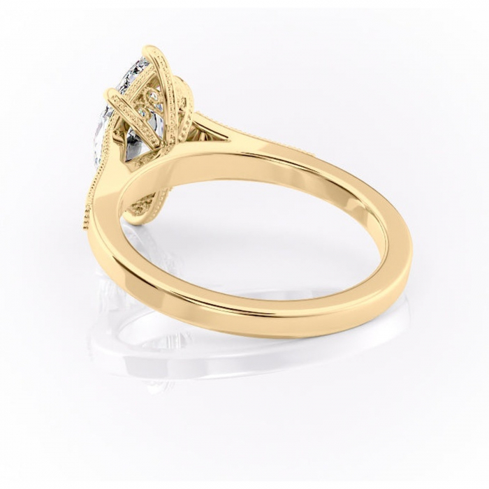 Inel de logodnă Caelia din aur Galben 14kt cu moissanite tăietură marquise – Pietre laterale rafinată pentru profil înalt | Personalizează și configurează gratuit online [4]